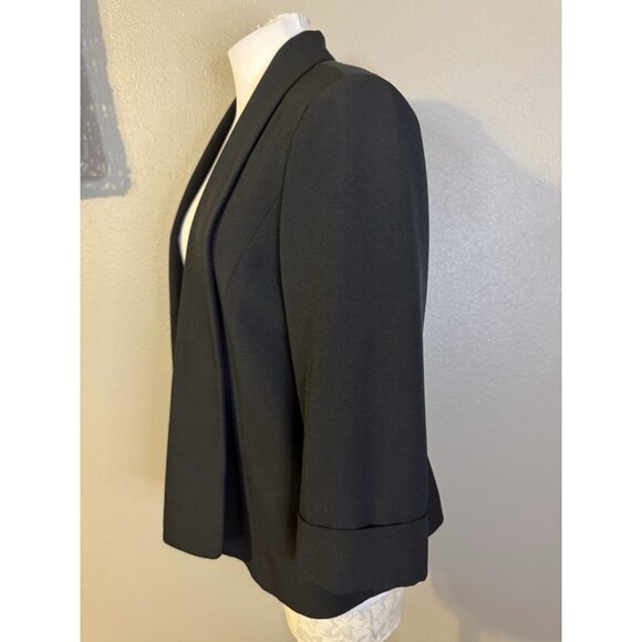 Kasper Separates Suit Jacket Blazer 14 Black Open Front 3/4 Long Sleeve - Picture 7 of 13